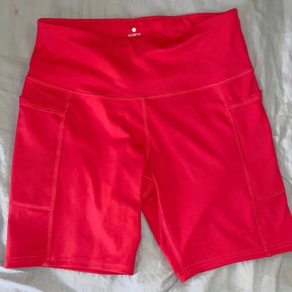 Red work out shorts